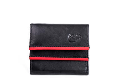 Dámská peněženka kožená - černo/červená 175 - 1