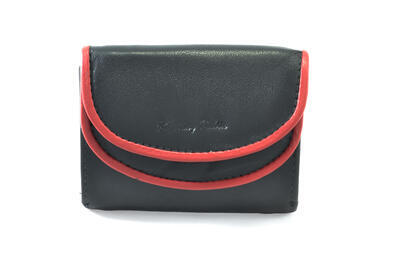 Dámská peněženka kožená - černo/červená 434 - 1