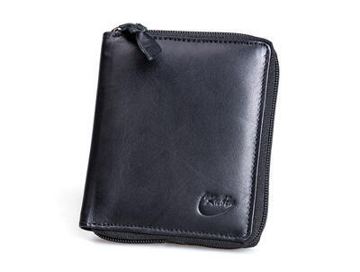Dámská peněženka kožená na zip - černá 402 - 1