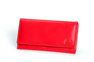 Dámská peněženka kožená - červená 639 - 1
