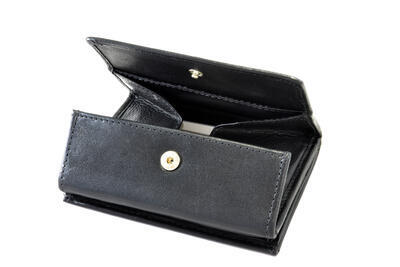 Dámská peněženka kožená - černá 437 - 2