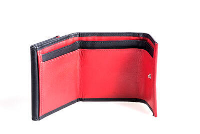 Dámská peněženka kožená - černo/červená 175 - 2