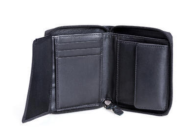 Dámská peněženka kožená na zip - černá 402 - 2