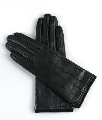 Dámské kožené rukavice prošívané vel.: 7,5 Vlna, 7,5 - 2