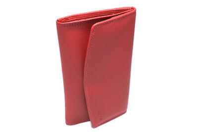 Dámská peněženka kožená - červená 494 - 2