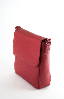 Dámská kabelka kožená - červená 10 - 3