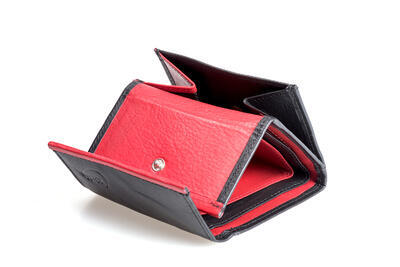 Dámská peněženka kožená - černo/červená 175 - 3