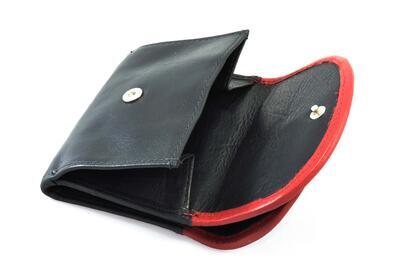Dámská peněženka kožená - černo/červená 434 - 3