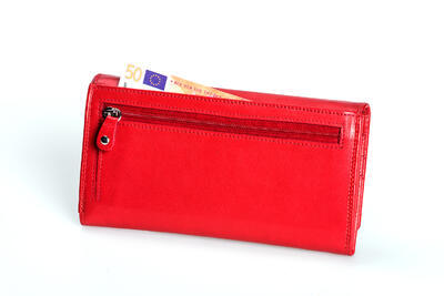 Dámská peněženka kožená - červená 639 - 3