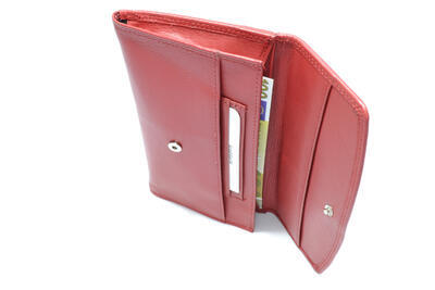 Dámská peněženka kožená - červená 494 - 3
