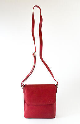 Dámská kabelka kožená - červená 10 - 4