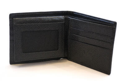 Pánská peněženka bez kapsy na drobné, rejnok černá - 4