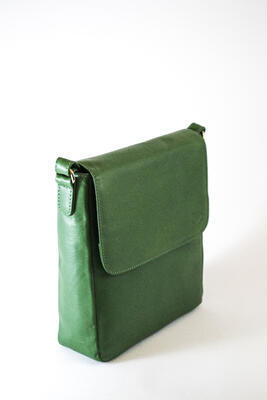 Dámská kabelka kožená - zelená 10 - 4