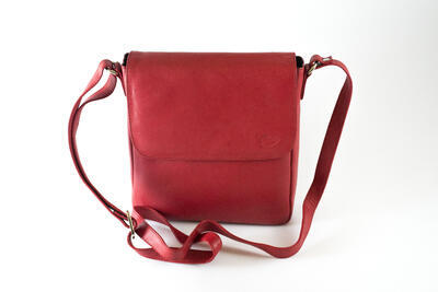 Dámská kabelka kožená - červená 10 - 5