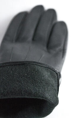 Dámské kožené rukavice s rozparkem vel.: 8 Fleece, 8 - 5