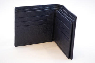 Pánská peněženka z broušeného rejnoka, modrá - 5