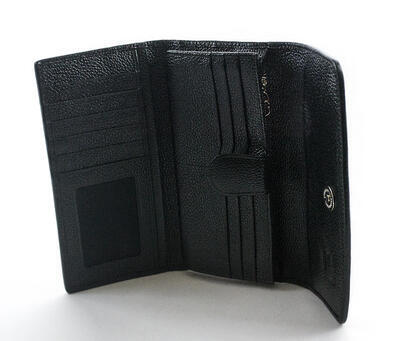 Dámská peněženka z broušeného rejnoka, černá - 6
